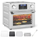 14-in-1 Air Fryer Toaster Oven Combo, 1700W Stainless Steel Countertop Convection Oven with 26 QT Large Capacity, Rotisserie & Dehydrate, LED Display