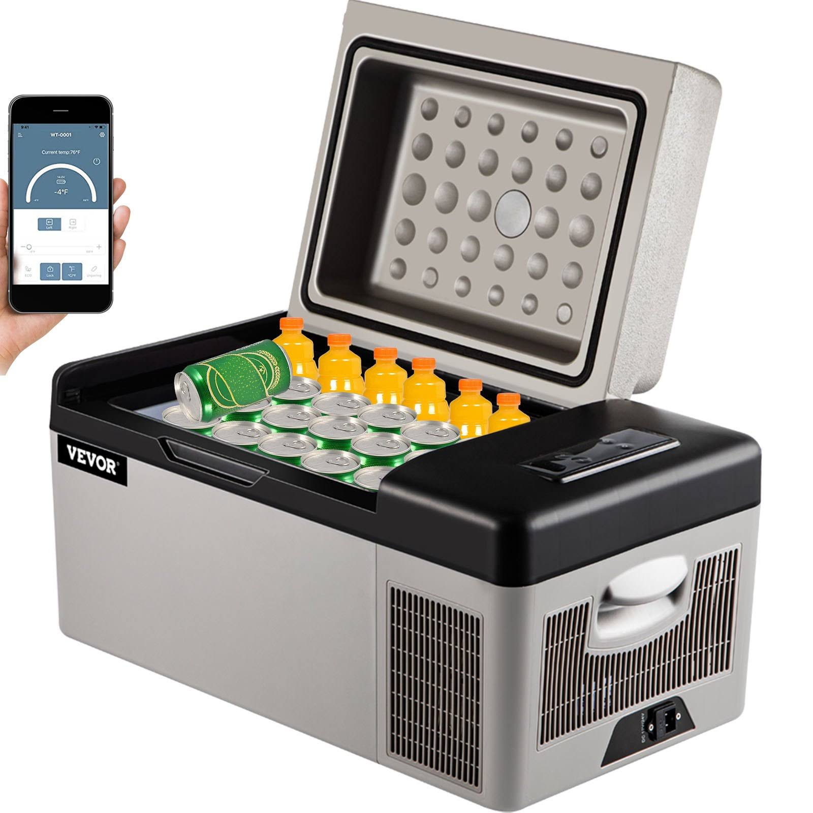 fbb64318ec9dbf206e81a00e3249b834fad853312197fef164769fffe7796b45.jpg 21QT Portable Car Fridge Freezer Cooler Mini Refrigerator Compressor 12V/24V VEVOR - Image 1