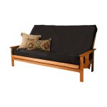 Pemberly Row Contemporary Queen-size Futon Cover in Suede Black Fabric
