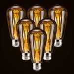 LED Dimmable Edison Light Bulbs 4W Vintage Light Bulb, 2300K Warm White Amber GL
