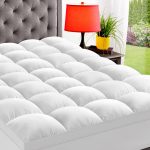 ELEMUSE Queen Cooling Mattress Topper for Back Pain, Extra Thick Mattress Pad Cover, Plush Soft Pillowtop with Elastic Deep Pocket, Overfilled Down