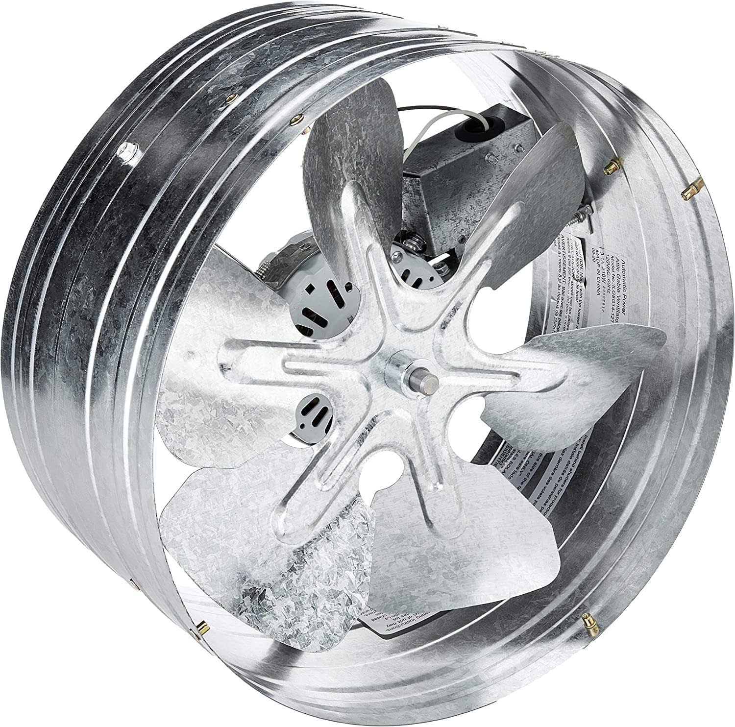 fc6a9cc6a5dc4bfae309cfa1cf90e5e609e79a14df257d0e91d20bca61e02033.jpg iLIVING Newest Automatic Gable Mount Attic Ventilator Fan with Adjustable Thermostat, 3.10 Amps, Silver - Image 1