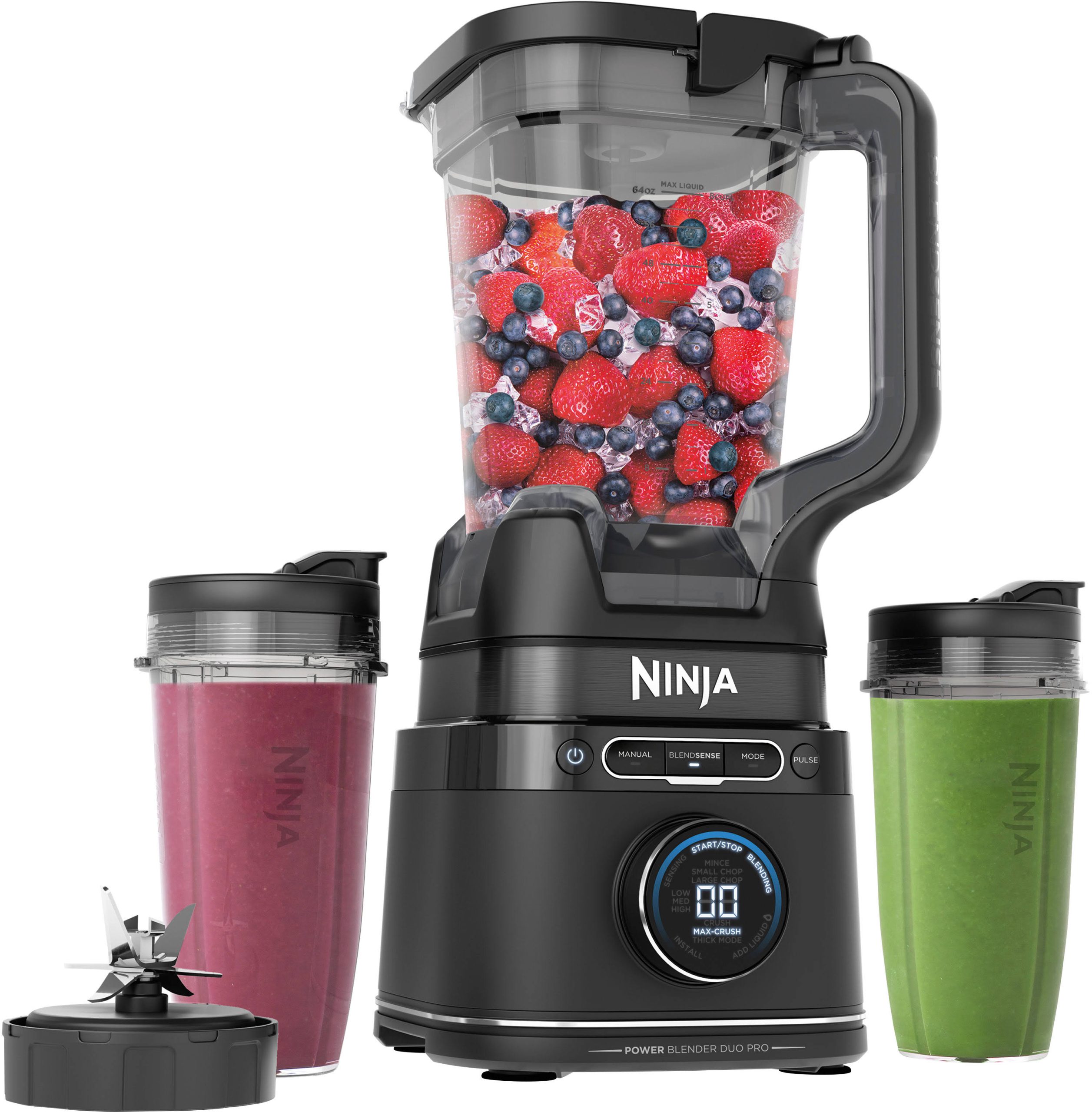 fc81b952b24f679e3e4e4b65287f1e9e08af6727977b727fc212d516b3d9526a.jpg Ninja Detect Duo Power Blender Pro + Single Serve with BlendSense Technology | TB301 - Image 1