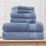 StyleWell 6-Piece Hygrocotton Bath Towel Set in Washed Denim, Washed Denim Blue