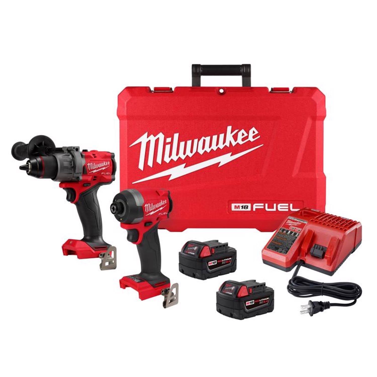 fc9ed0fb82fbb0b53097b953eb721785ec24cda90aba0ff4a5bded40a4d999b9.jpg Milwaukee 3697-22 M18 Fuel 2-Tool Combo Kit - Image 1