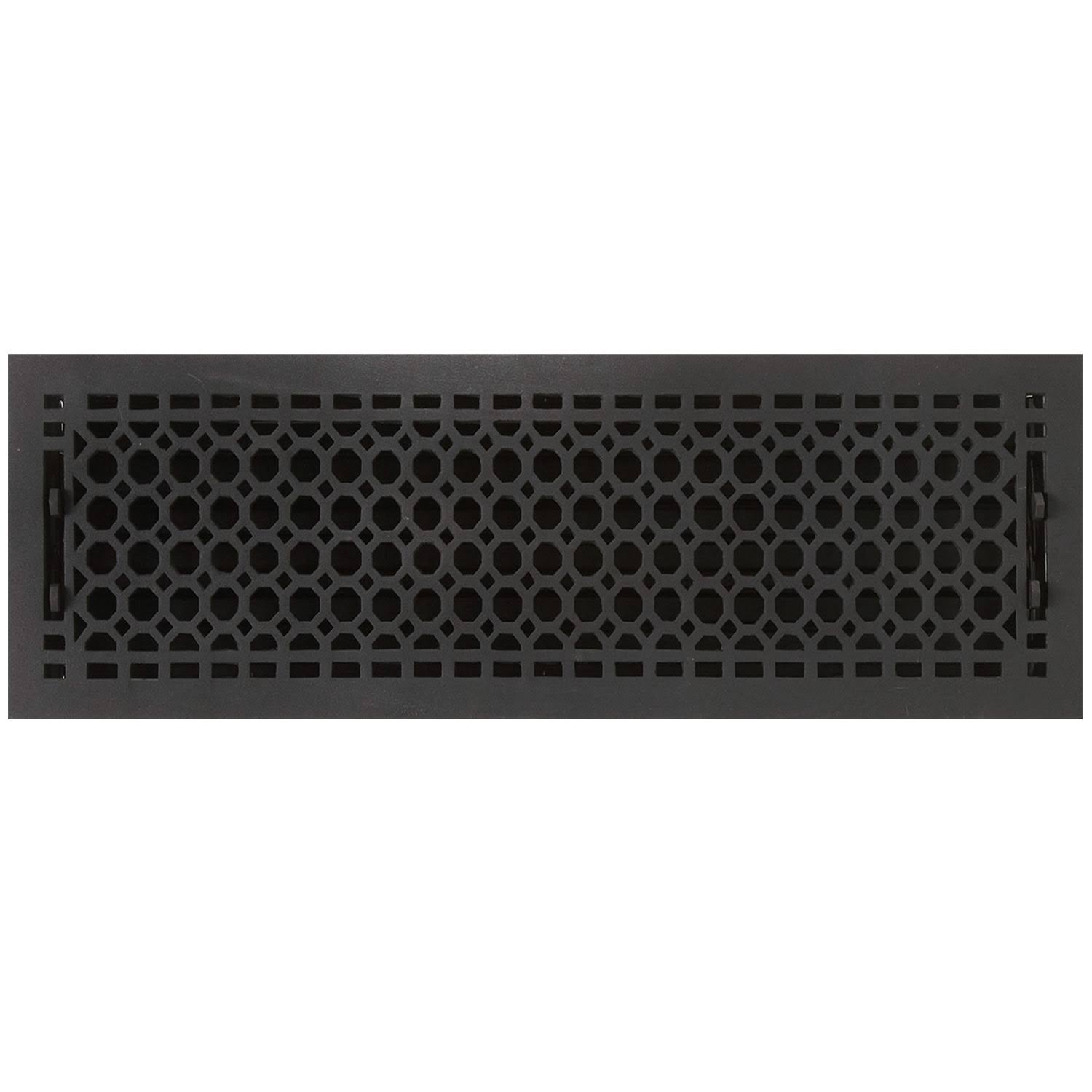 fca7caa388715f4c0beab441304199b6e9edf1c374f8b8b9d09e100aaa73483d.jpg Signature Hardware 917438-6-22 Honeycomb Cast Iron Floor Register - Black - Image 1