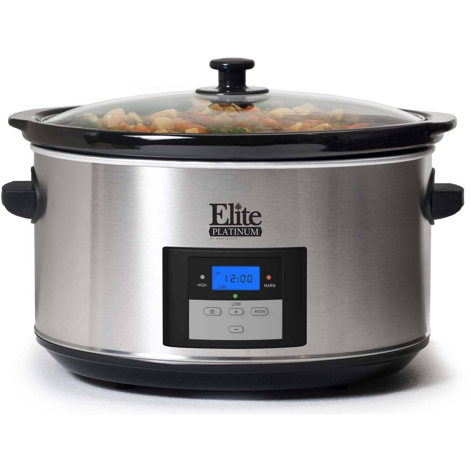 fcd77b14ecd2f74f2b313071660d573cb0b43e5ad988e874c98ba191eb088ea3.jpg Elite Platinum Digital Slow Cooker, Stainless Steel, 8.5 Quart - Image 1