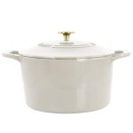 Martha Stewart 7 Quart Enameled Cast Iron Dutch Oven - Linen