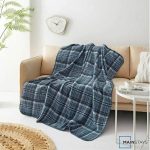 Mainstays Blue Plaid Plush Throw Blanket, Standard Throw