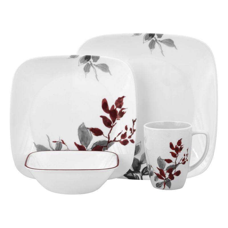 fd74817e20567b91b7cf9085e3361ccc48b68879dd02eff5cf43b660382e3645.jpg Corelle Boutique Dinnerware Set, Kyoto Leaves, 16 Piece - 16 pieces - Image 1