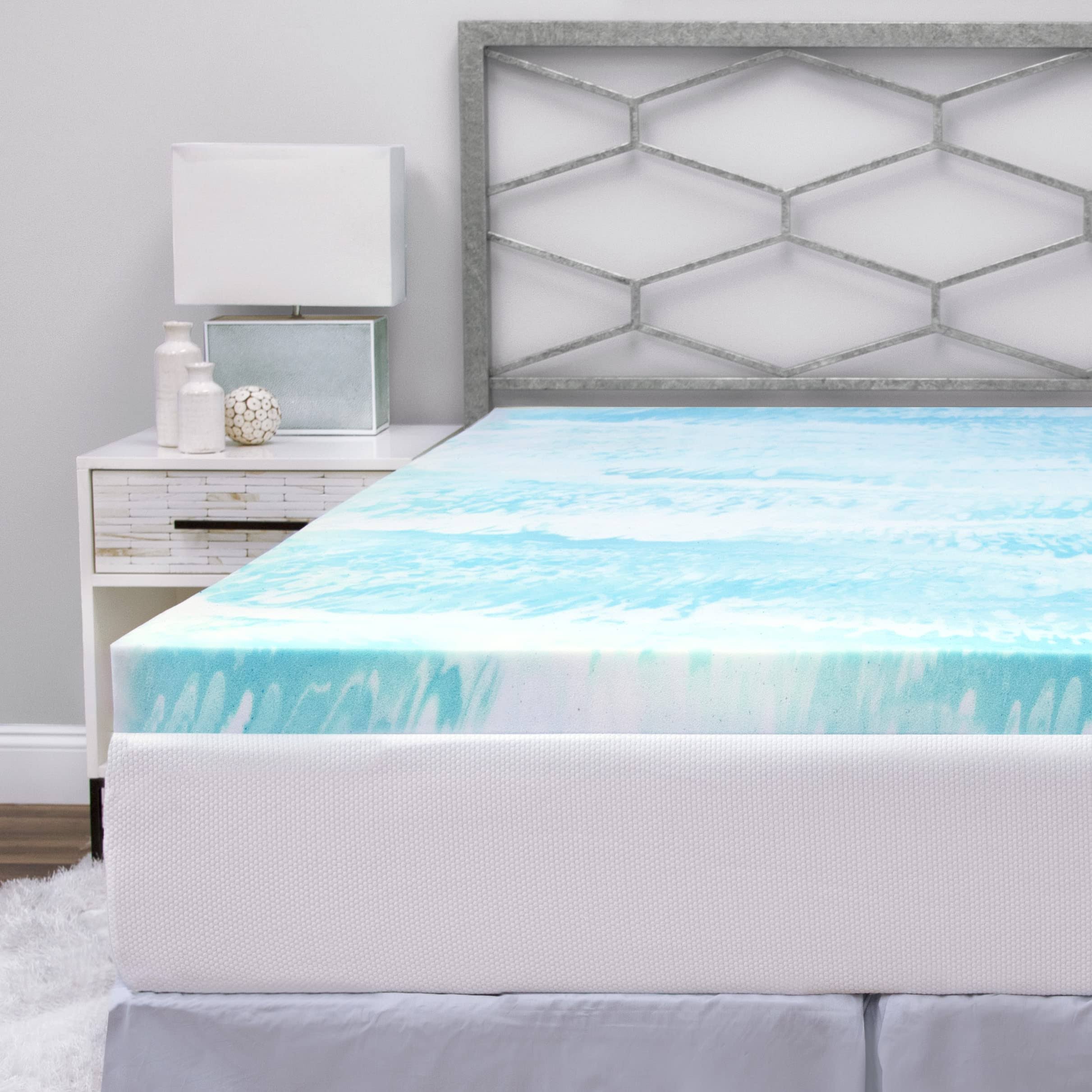 fd7c168dc3b42bd0dd9c0bfc462b2ed3cc756165ba268c13b143b0ed4de0df10.jpg SensorPEDIC 3" Gel Swirl Memory Foam Mattress Topper Twin - Image 1