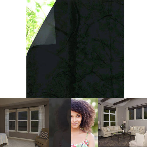 fd7c71dba9081c5ba70145332c60adeda7a2fcf7c87e5f4e7745aeeb3f0eddb7.jpg Gila Privacy Black Static Cling Residential DIY Window Film No Glue No Adhesive 3ft x 6.5ft (36in x 78in) - Image 1