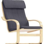 The Duable Poang Chair Cover Replacement Is Custom Made Compatible for Ikea Poang Armchair Slipcover Only. (Polyester Flax Dark Gray)