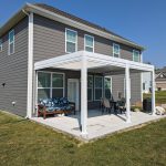 Freestanding Villa Pergola with Motorization and LED Lighting Included, 19' x 13', White