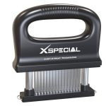 XSpecial Deluxe Meat Tenderizer Tool | Easy to Use & Clean | 48 Blade Stainless Steel | Handle & Detachable Bottom Design - No More Hammer or