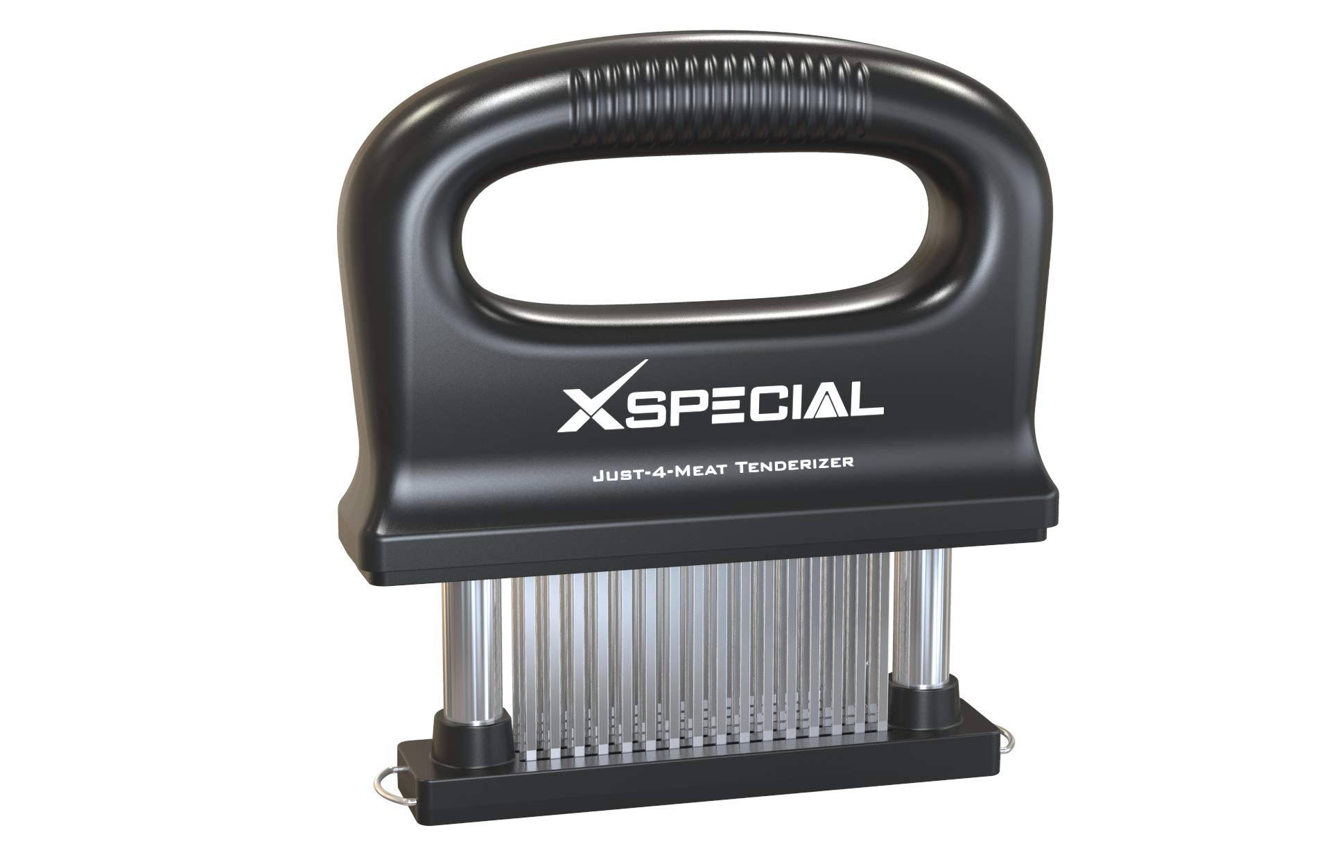 fdac37addf4cde645d5734c1a61009e9e005eaf2f7c9c760c4eb22e53e3f96ab.jpg XSpecial Deluxe Meat Tenderizer Tool | Easy to Use & Clean | 48 Blade Stainless Steel | Handle & Detachable Bottom Design - No More Hammer or - Image 1