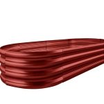 Land Guard Galvanized Raised Garden Bed Kit Galvanized Planter Raised Garden Boxes Outdoor Oval Large Metal Raised Garden Beds for Vegetables(brown),