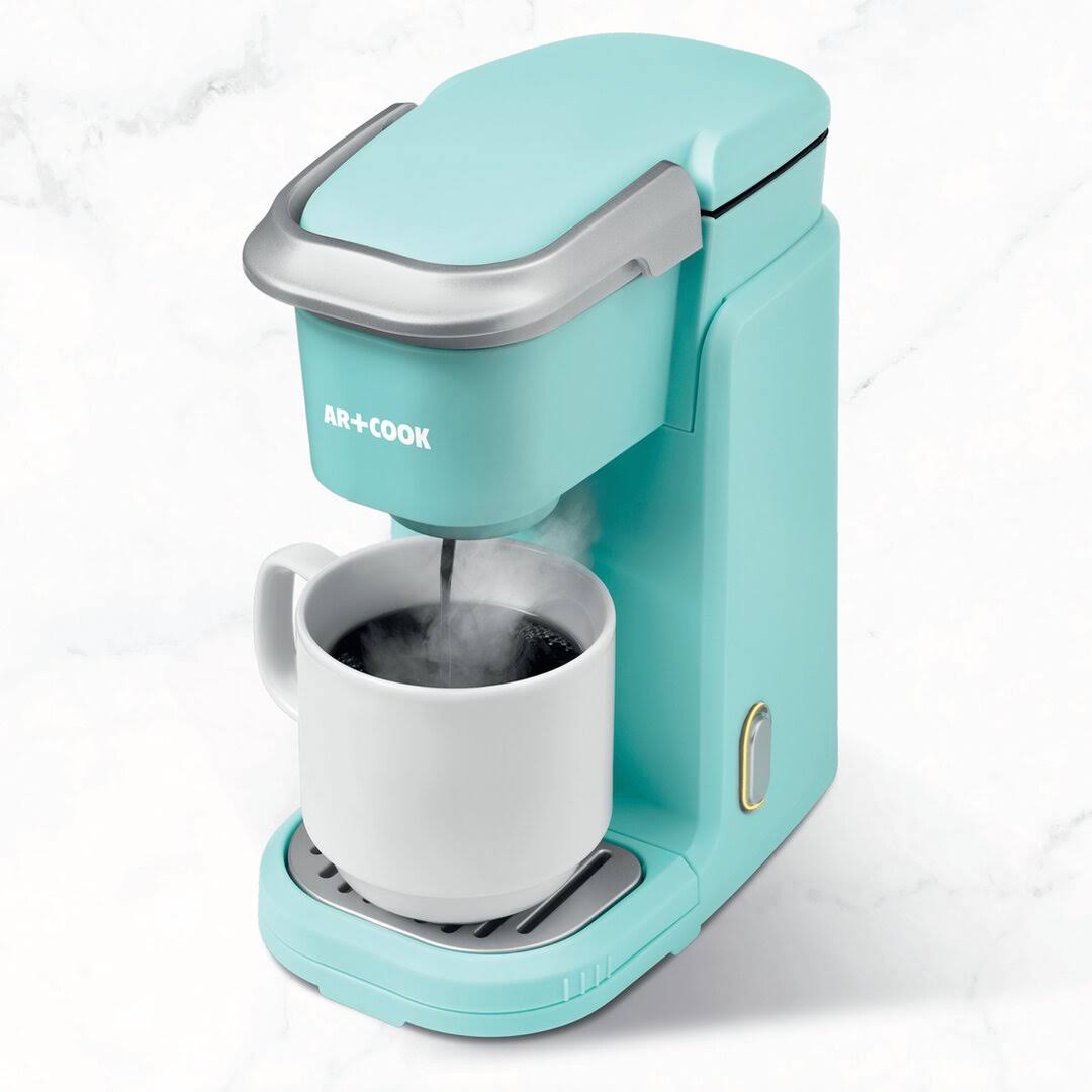 fdf9d7c4c69743860f8416bab59bb7c7c1a00eb5e1fb6ff7162c4e6bfdb21354.jpg Art & Cook Single Serve Coffee Maker - Blue - Image 1