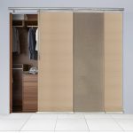 EMOH Kamelya Adjustable Sliding Single Rail Track with 23.5 in. Slates, Extendable 36 in. to 66 in. W x 94 in. L, Beige