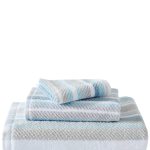 Tommy Bahama Ocean Bay Stripe 3-Piece Cotton Towel Set, Blue