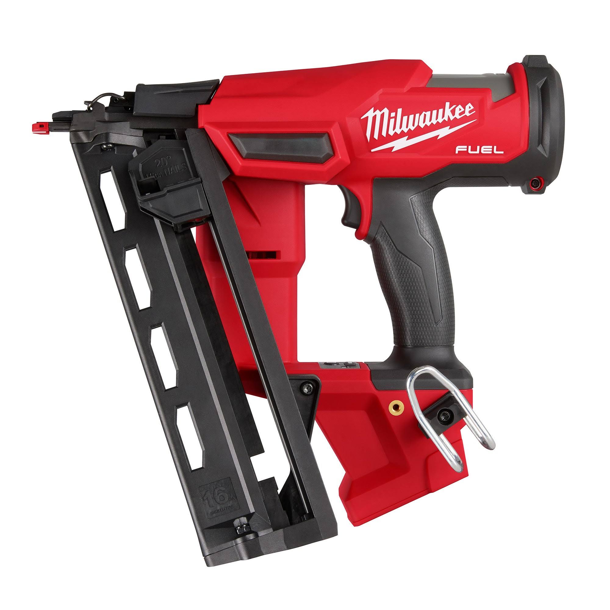 fe3c823669b30bad8fa4e9e023309aea3fd3515e98fcd1d271ce1622797176d8.jpg Milwaukee 2841-20 M18 Fuel 16 Gauge Angled Finish Nailer (Tool Only) - Image 1