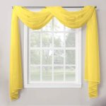 Decotex 1 Piece Sheer Voile Home Decor Fully Hemmed Scarf Valance Swag Topper (37 inch x 216 inch, Yellow)