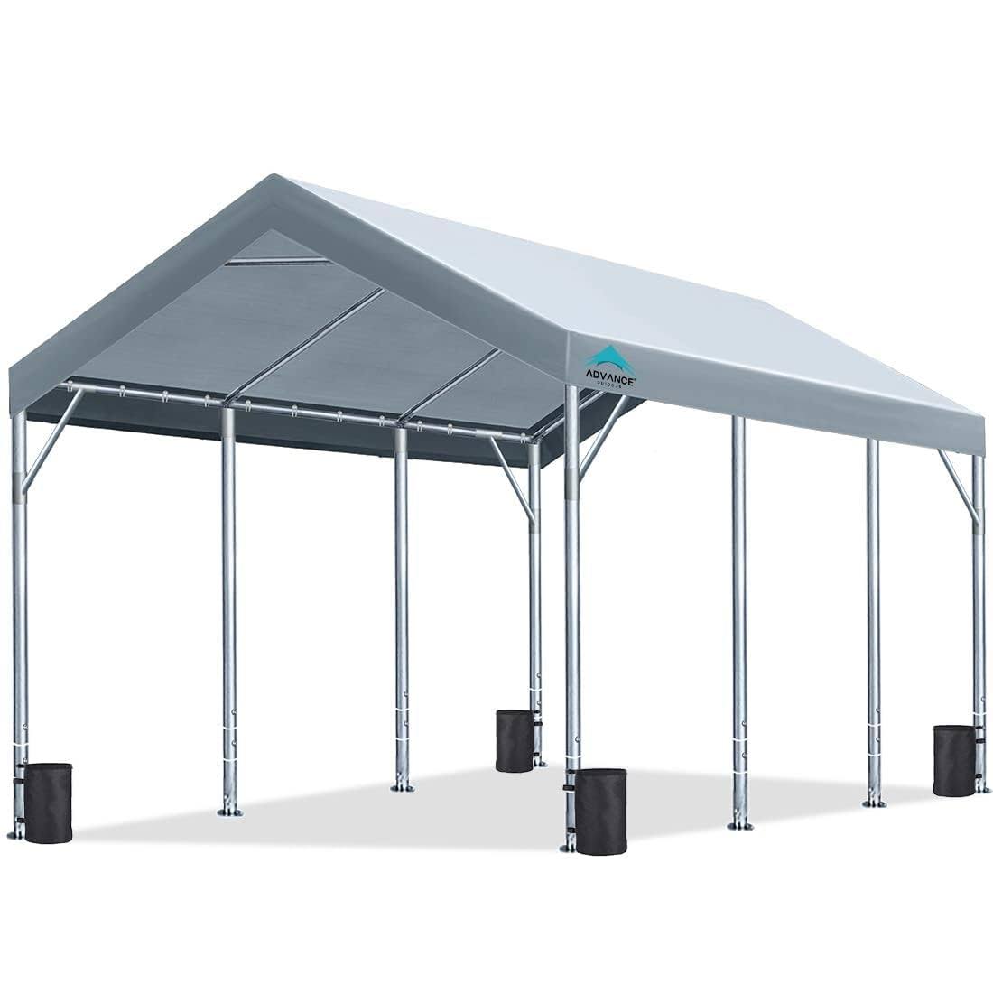 fe75282941ccc05bd2bc635d2cbf51993896bfec5ca12864216fe6fa876faf13.jpg Advance Outdoor 12x20 ft Carport with Adjustable Height from 9.5 ft to 11 ft, Heavy Duty Car Canopy Garage Party Tent Boat Shelter, 8 Legs with 8 - Image 1