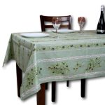La Cigale Wipeable Tablecloth Spillproof Acrylic Coated Floral Cotton French Provencal Tablecloth for Rectangle Tables 60 x 78 Inches Green Olive
