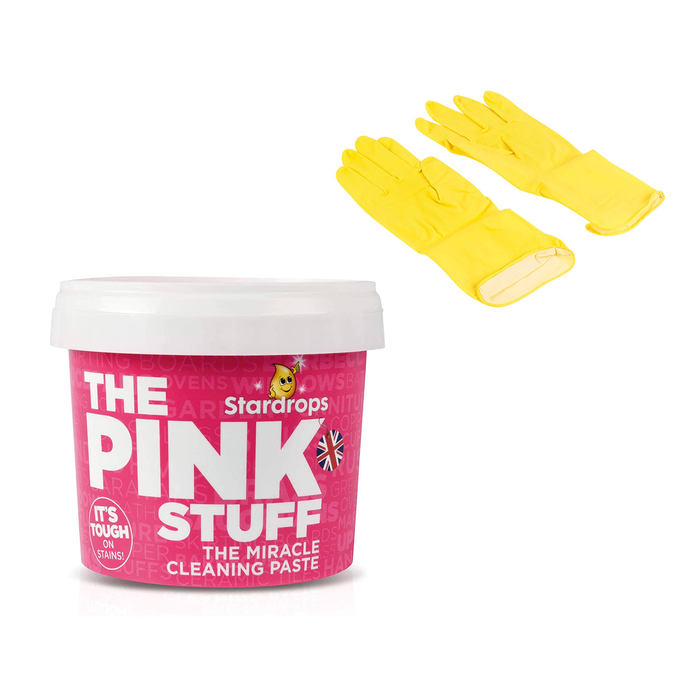 fe9542f6f309e8d27ca49ccd46b39ab0a4e052dc6401ba46e7741e319f8c0291.jpg Miracle Cleaning Paste The Pink Stuff All Purpose Cleaner 500g - Bonus Yellow Rubber Gloves - Image 1