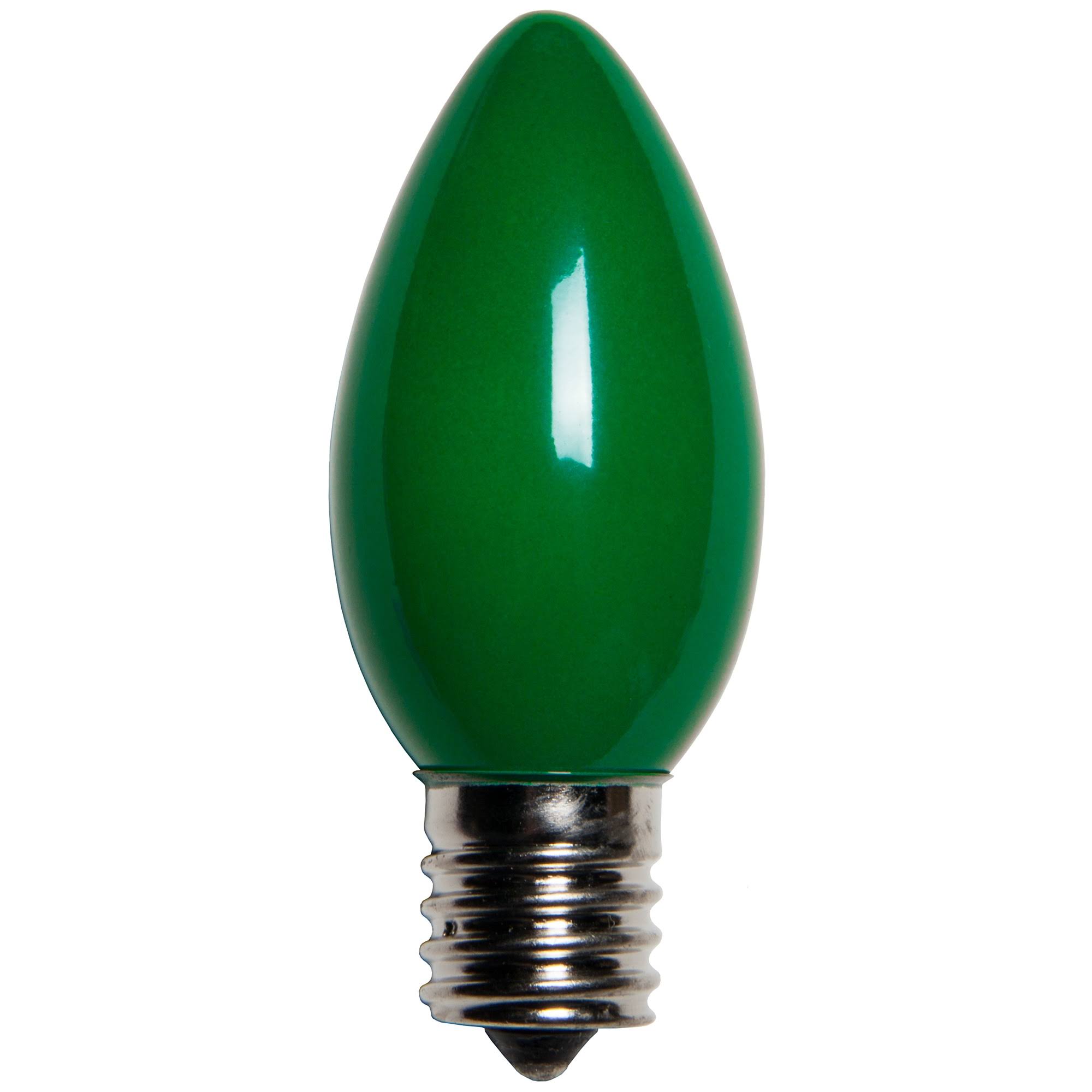 fe9ae582e73cf731b8fa71897e11552bd22c169f8d8657720e7d7e8016b3656b.jpg Wintergreen Lighting C9 Set of 25 Christmas Light Bulbs - Green - 7 W - Image 1