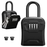 Puroma Lock Box, Key Lock Box Wall Mount & Portable Combination Lockbox with Resettable Code, Security Lockbox for Outside House Keys, Apartment