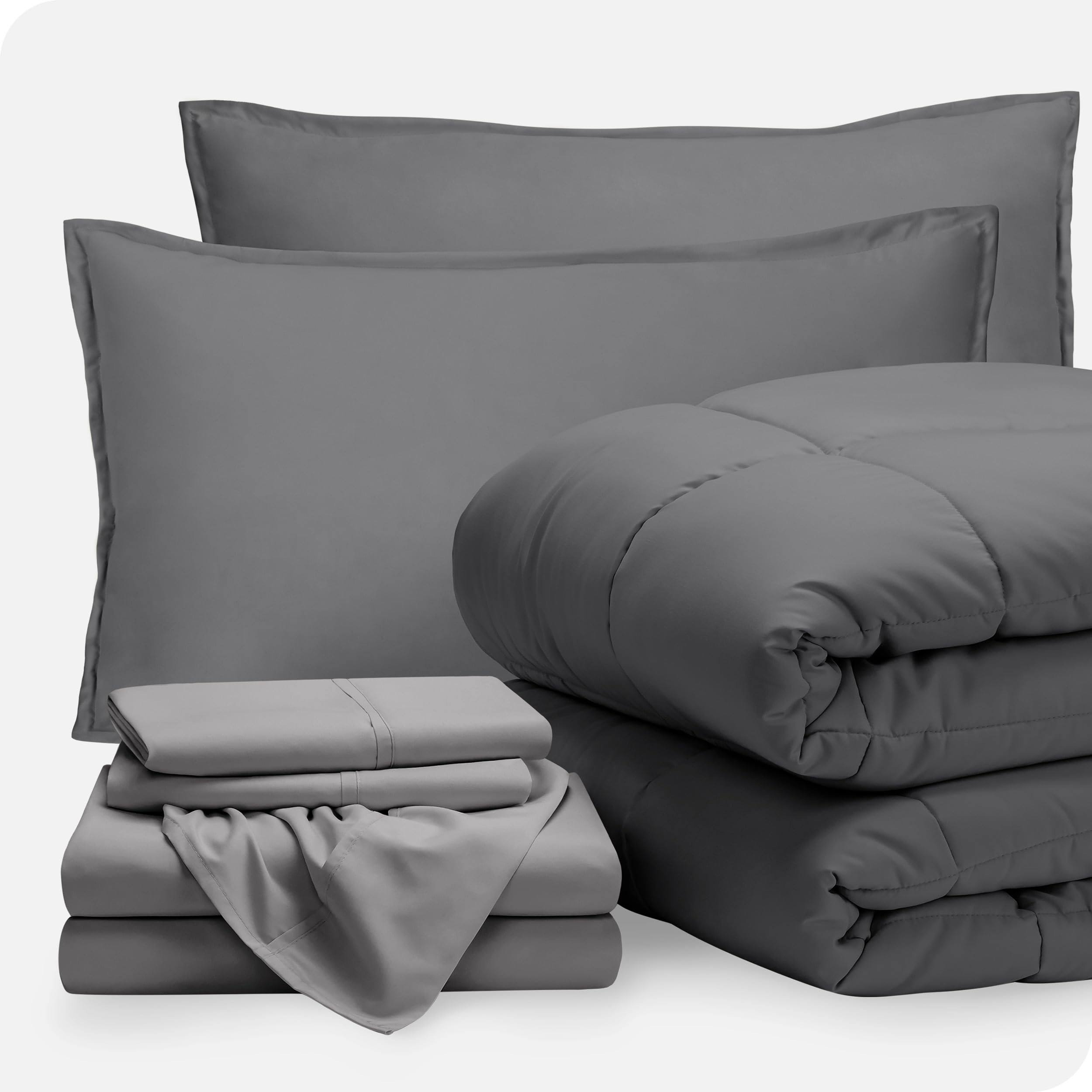 fe9df803ba2c8784e9c04824e277a4e3262a5224d6452c18458bdf2d5d11cb68.jpg Bare Home Bed-in-a-Bag 7 Piece Comforter & Sheet Set - Queen - Goose Down Alternative - Ultra-Soft 1800 Premium - Hypoallergenic - Breathable Bedding - Image 1