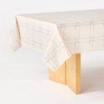 60"x84" Windowpane Oiled Tablecloth Blue - Threshold Designed with Studio McGee