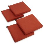 Blazing Needles 20-inch by 19-inch Spun Polyester Chair Cushion (Set of Four) Cinnamon