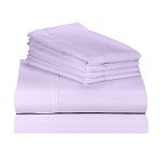 LuxClub 6 PC Full Sheet Set, Rayon Made from Bamboo Bed Sheets, Deep Pockets 18" Eco Friendly Wrinkle Free Cooling Bed Sheets Machine Washable Hotel