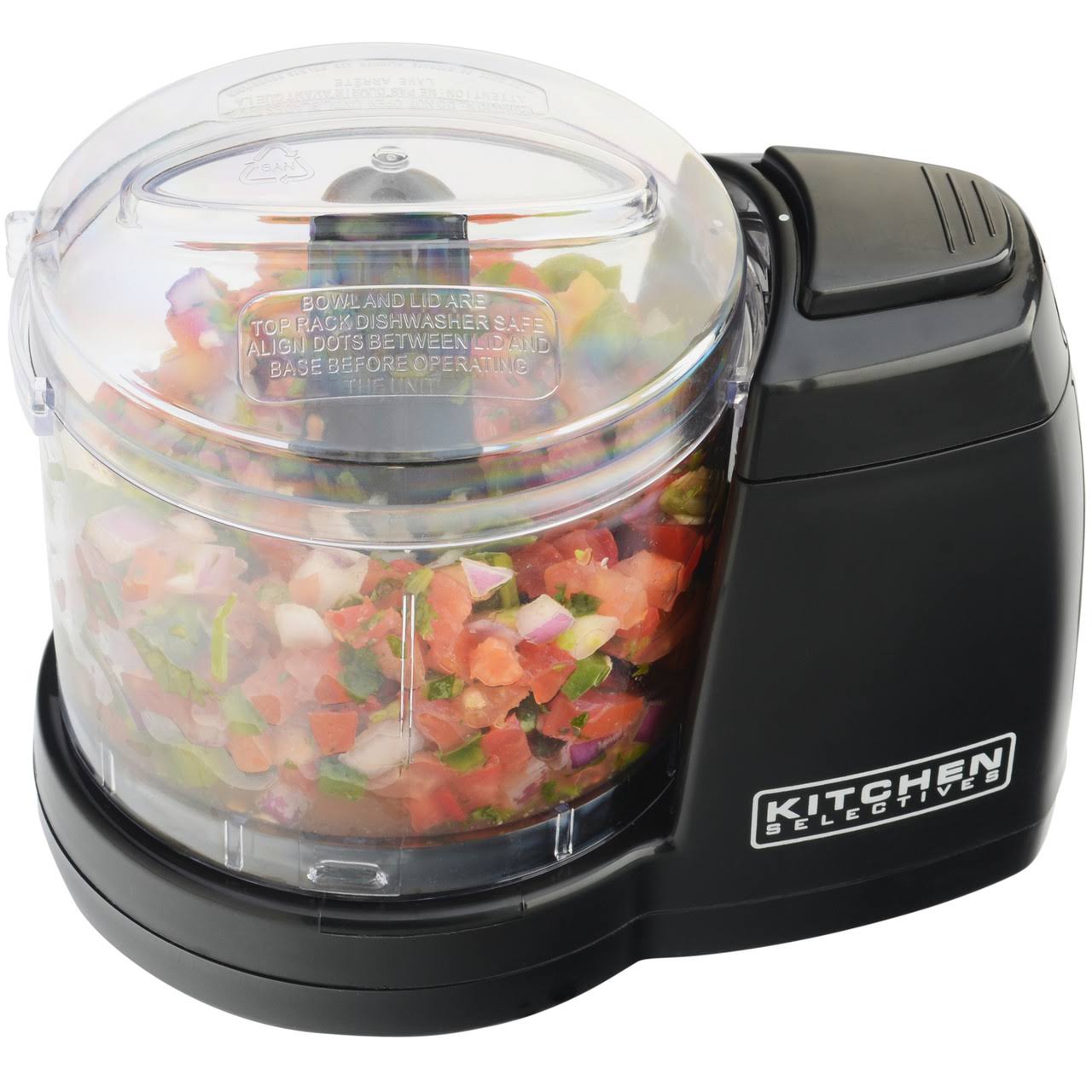 fec58aee9a0adbffee65f3f400bf8078ebb82a2afba9cb94abb79937ce37f422.jpg Kitchen Selectives Mini Chopper, Black, Black - Image 1