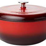 Basics Enameled Cast Iron Covered Dutch Oven, 6-Quart, Red