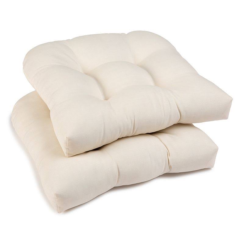 fef1a240973bcf91014f8e9c1c2c343c41da05e2191b94380dd042d504ba65d0.jpg Sonoma Goods for Life Indoor Outdoor 2-Piece Single Wicker Chair Cushion Set, Beig/Green, WICKSTCUSH - Image 1
