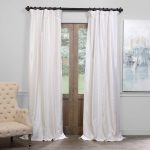 Eff Blackout Vintage Textured Faux Dupioni Window Curtain, White, 50x84