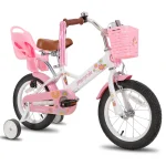 JOYSTAR Little Daisy 12 in Kids Bike for 2 3 4 Years Girls with Training Wheels Princess Kids Bicycle with Basket Bike Streamers Toddler Cycle Bikes White