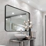 Eitzen Rectangle Metal Wall Mirror 17 Stories Finish: Black, Size: 40" x 30"