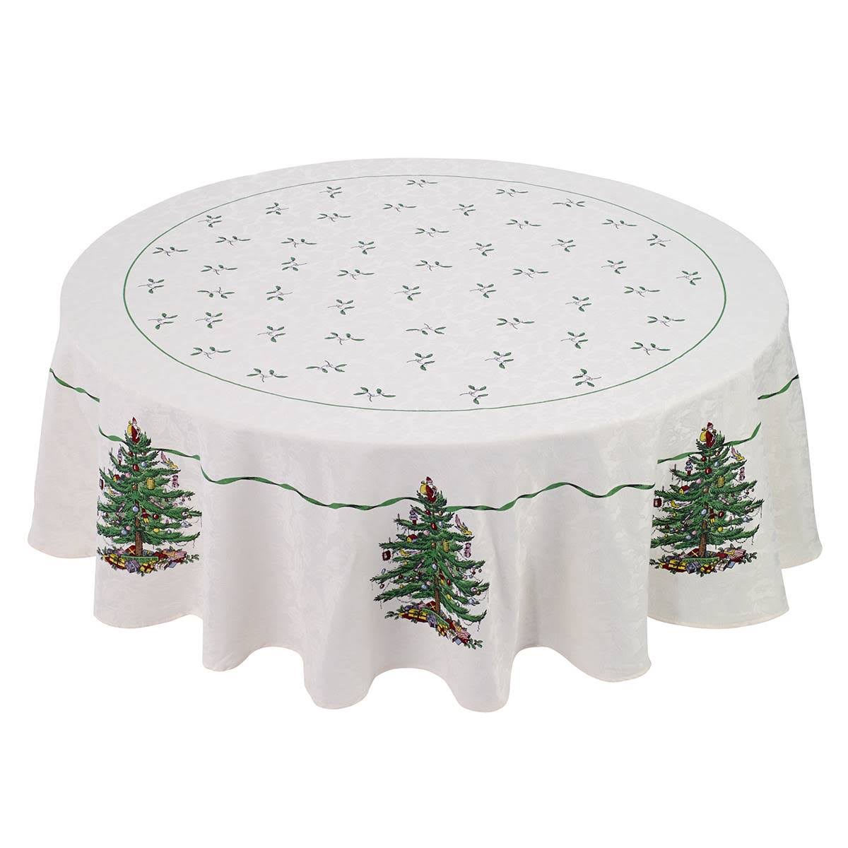 ff2e356403bdca534680c7b3c7e476a3e5d49533245375f589f564f09b35f5f6.jpg Spode Christmas Tree Green Tablecloth - Image 1