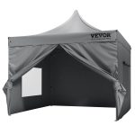 VEVOR 10x10 ft Pop Up Canopy with Removable Sidewalls Instant Canopies Portable Gazebo & Wheeled Bag UV Resistant Waterproof Enclosed Canopy Tent