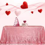 PartyDelight Sequin Tablecloth, Sequin Table Overlay Square, 50 inchx50 inch, Fuchsia Pink, Women's