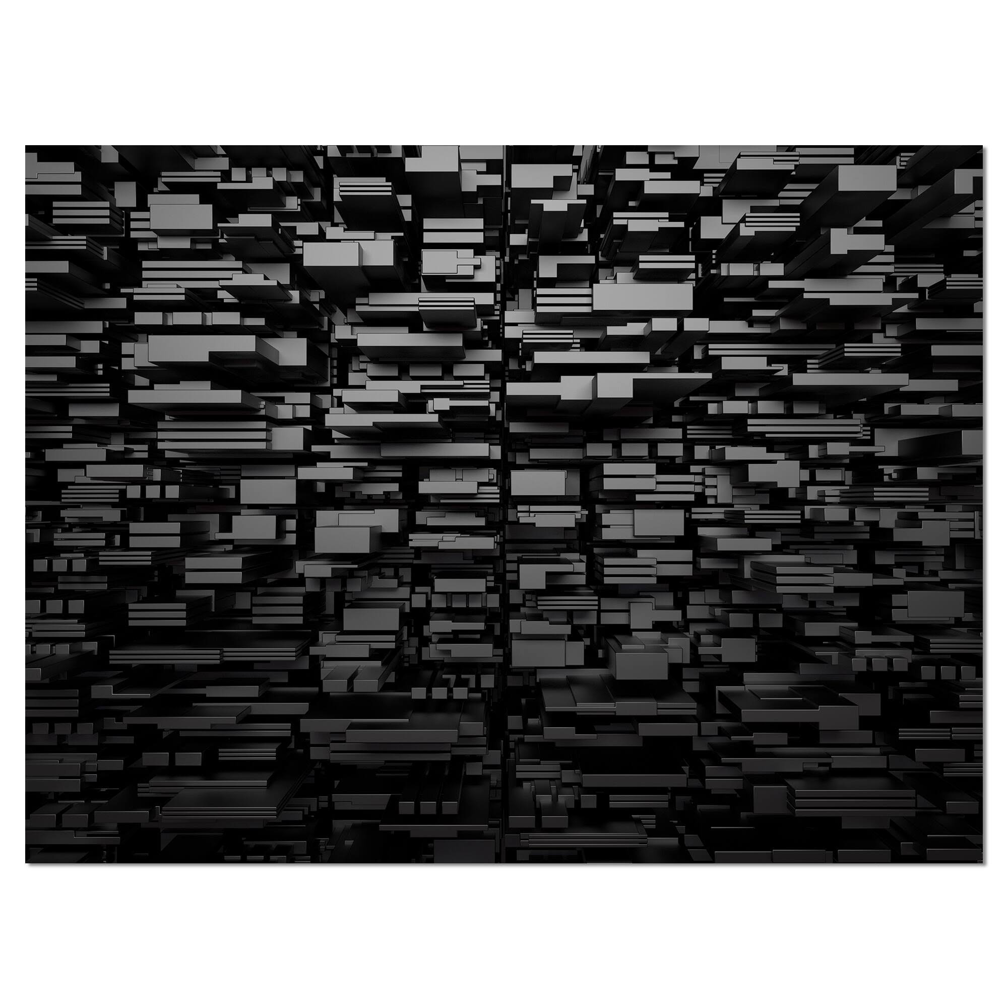 ff691a7483e7977af59af832a8b4b277ca420e0c47dece646b32ac1461ec6ef7.jpg Designart 'Black 3D Geometric Background' Abstract Artwork Print on Canvas - 20 in. Wide x 12 in. High - Image 1