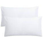 FLXXIE 2 Pack 100% Brushed 1800 Microfiber Plain King Pillowcases, Wrinkle and Stain Resistant, Soft and Cozy Envelope Closure Bed Pillow Cases, Whit