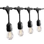 Luminar Outdoor 24 ft. 12 Bulb Outdoor LED String Lights - Black