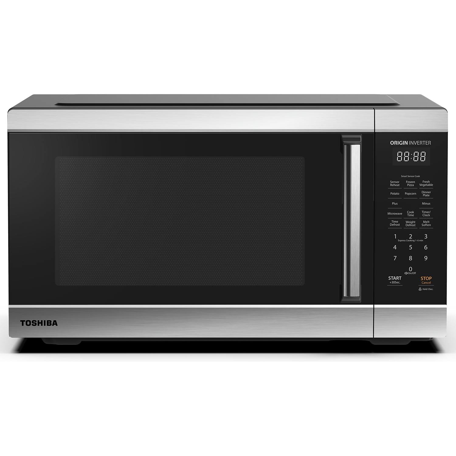 ff894026980e6f88c730e72ecda4c663f9534bde03914138b3636f673f276fed.jpg Toshiba 2.2 Cu. ft. Countertop Microwave Oven, 1200 Watts, Stainless Steel - Image 1