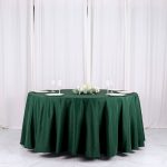 Efavormart 120" Hunter Emerald Green Polyester Round Tablecloth
