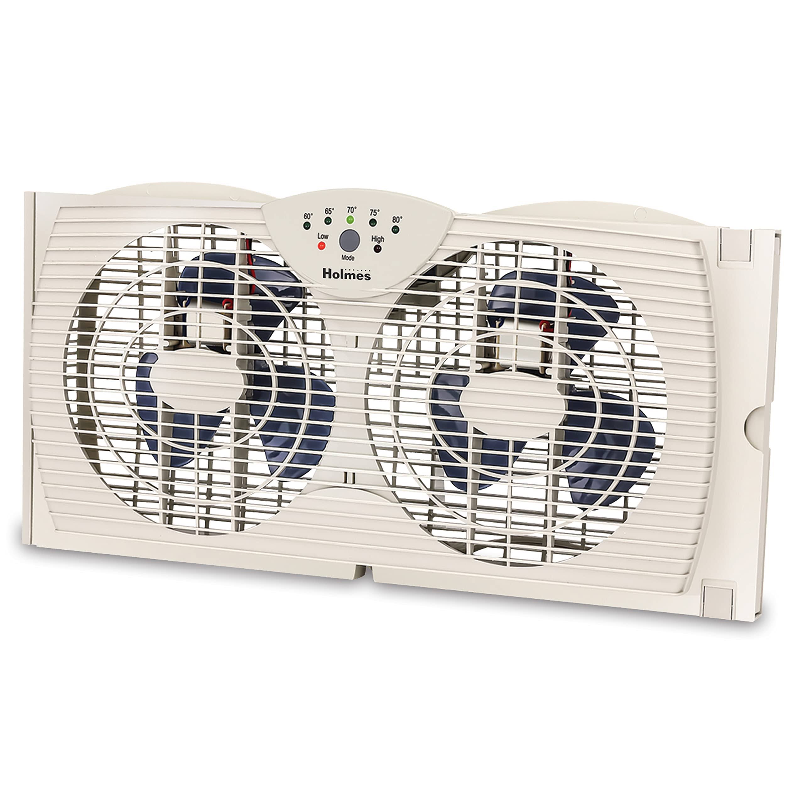ff947dbd67ea5bd16bf6b91dab04be79290bb8ee03aec1aef7a59d7df0b37dcb.jpg Holmes Dual Blade Digital Window Fan with Programmable Thermostat Control - Image 1